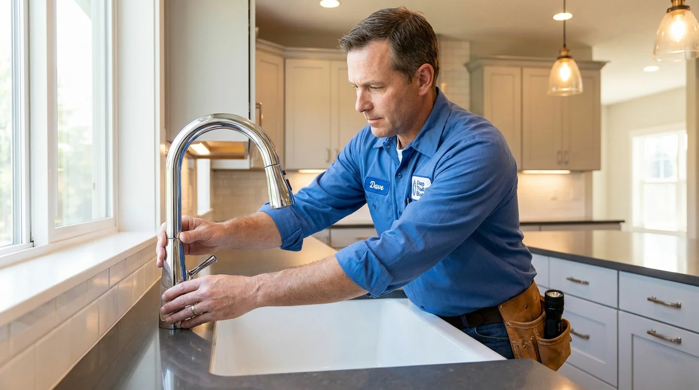 Kitchen faucet installation by Johns Plumbing LLC in Quinebaug